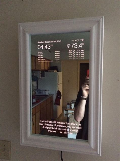 Magic Mirror Made Using Rasberry Pi Via Rgeek Geek Ts Smart Mirror Diy Tech Home