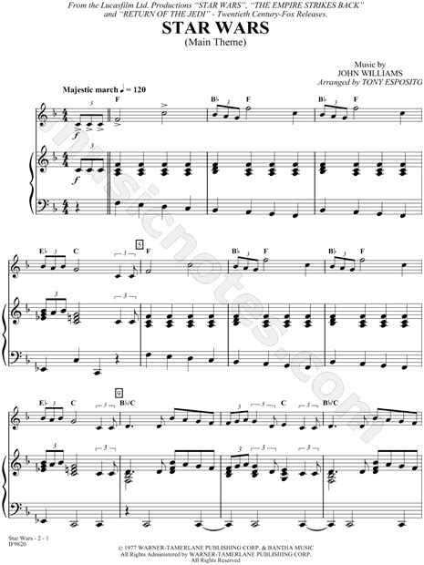 Star Wars Main Theme Flute And Piano By John Williams Sheet Music Collection Solo