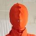 Orange Prison Bondage Straitjacket Mask Laced Zipper Inmate