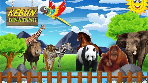 Nama Hewan Di Kebun Binatang Singa Jerapah Burung Panda Gajah Harimau