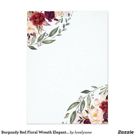Check spelling or type a new query. Burgundy Red Floral Wreath Elegant Rustic Wedding ...