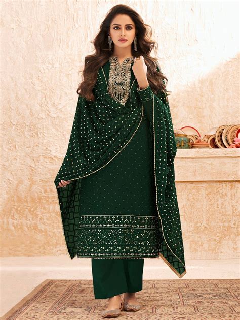 Heavy Embroidered Green Salwar Suit Punjabi New Salwar Suits