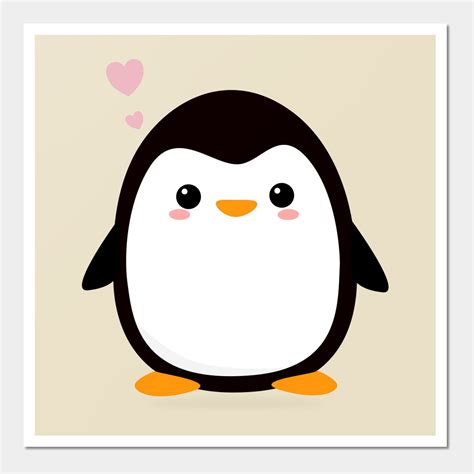 Kawaii Penguin T Shirt Wall And Art Print Cute Penguin Cartoon Cute