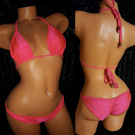 Swimwear Full Bottom Scrunch Simple String Bikini Custom Made Spandex Swimwear Exotic Wear