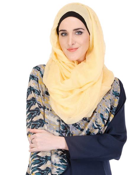 Yellow Premium Viscose Islamic Style Look Casual Hijab Arabian Naqab