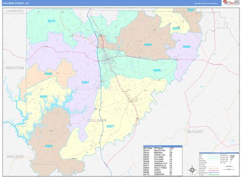 Cullman County Al Wall Map Color Cast Style By Marketmaps