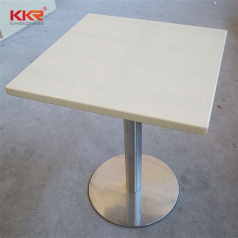 Kkr Restaurant Furniture Solid Surface Fast Food Resin Stone Table