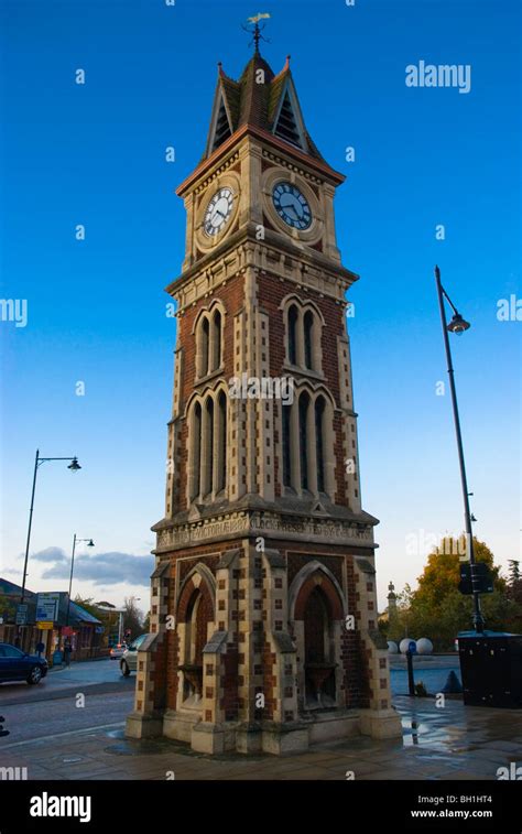 Clock Tower High Street Newmarket Suffolk England Uk Europe Stock Photo