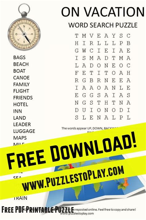 Can you find all 50 states that are cunningly hidden in this word search? Vacation Word Search Puzzle | Free printable puzzles, Kids ...