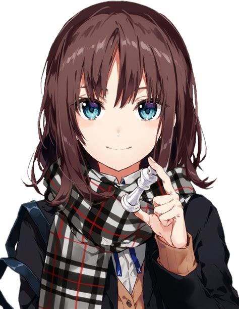 Anime Girl With Brown Unduh File Png Rambut Png Png Play