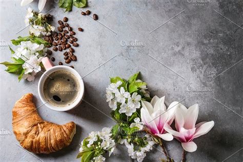 Coffee With Spring Flowers Containing Coffee Flowers And Flower