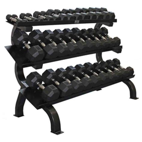 Usa 5 Lb 75 Lb Dumbbell Set Hex Rubber With Rack Gym Gear Direct