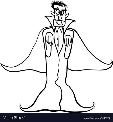 Dracula Vampire Cartoon For Coloring Book Vector Image