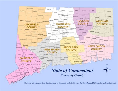 Printable Map Of Connecticut