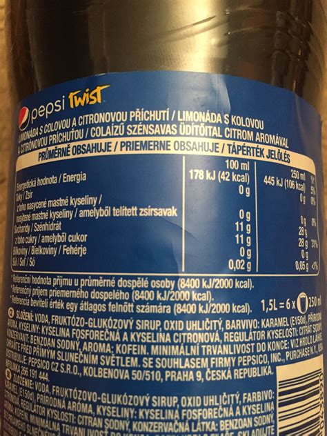 Tabela Nutricional Pepsi Twist