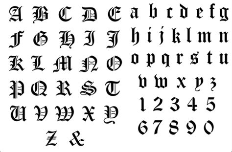 Buy Old English Alphabet Online From The Stencil Library