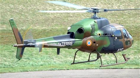 Rare Eurocopter As Un Fennec French Army Landing Startup And Takeoff Military