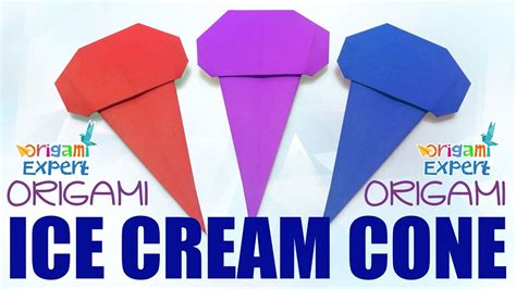 Ice Cream Cone Paper Craft Origami Ice Cream Cone Tutorial Paper Ice