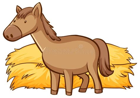 Horse Eating Hay Cartoon