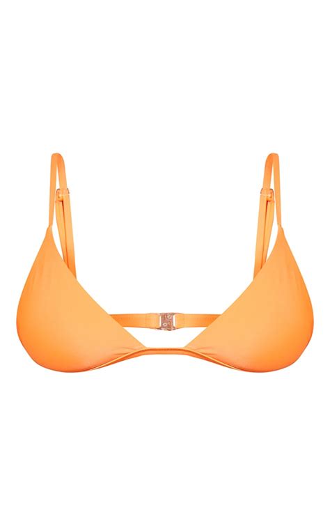 Recycled Orange Mix And Match Itsy Bitsy Bikini Top Prettylittlething