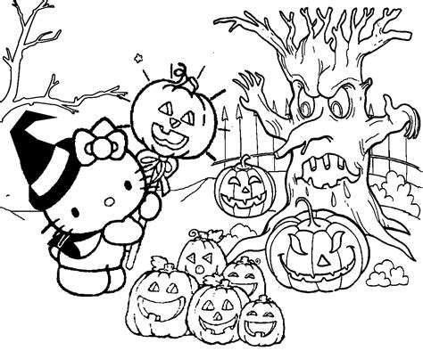 Halloween Hello Kitty Coloring Pages