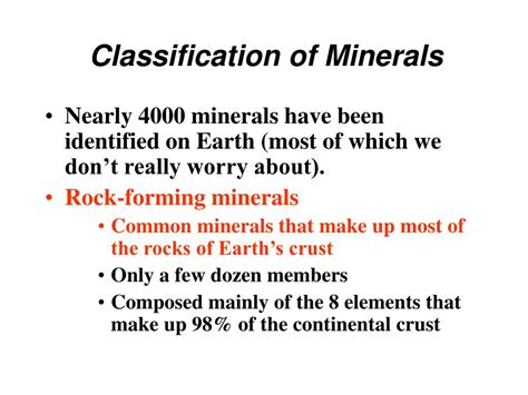 Ppt Classification Of Minerals Powerpoint Presentation Free Download