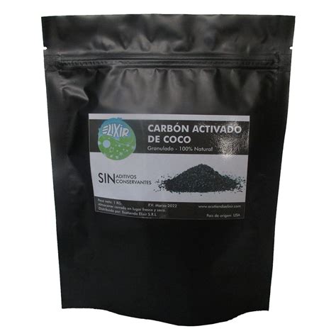 Carbón Activado De Cáscara De Coco Granulado Ecotienda Elixir