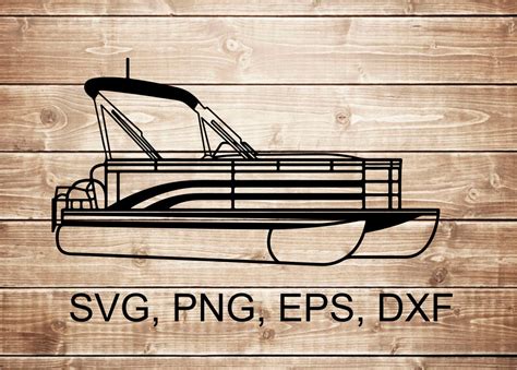 Pontoon Boat Outline SVG Files Clipart Print Ai And Svg Etsy