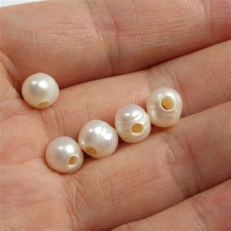 Mm Freshwater Pearl Large Hole Pearls White Natural Pearl Bead FPL J C PEARL