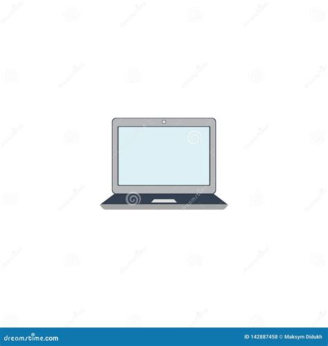 Laptop Icon Monitor PC White Background Vector Illustration EPS Stock Illustration