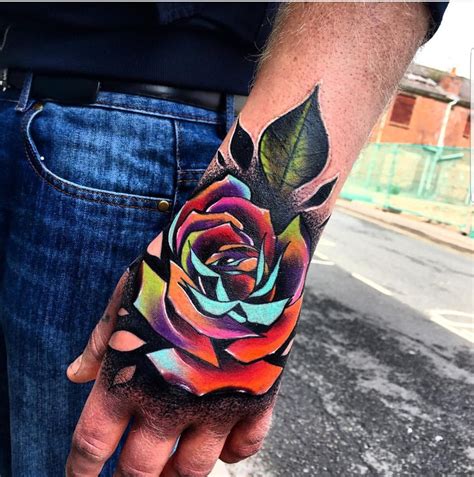 Pin By Callum On Rose Hand Tattoo Hand Tattoos For Guys Rose Hand