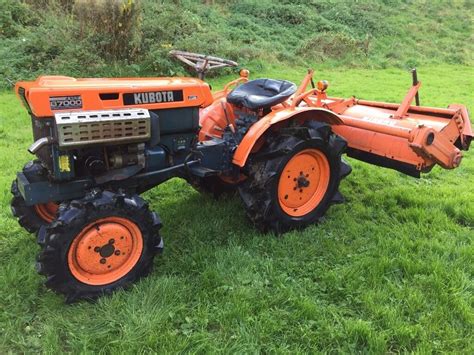 Kubota B7000 4wd Compact Tractor With Rotavator Other Attachments