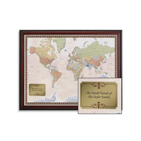 Personalized World Traveler Map Bas Bleu