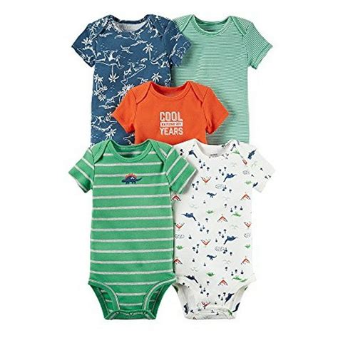 Carters Baby Boys 5 Multi Pack Bodysuits 126g333 Assorted New