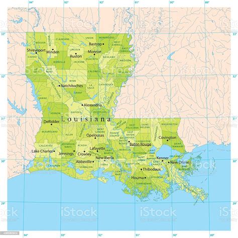 Louisiana Vector Map Stock Illustration Download Image Now