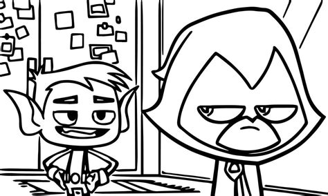 Beast Boy Proves Raven Coloring Page
