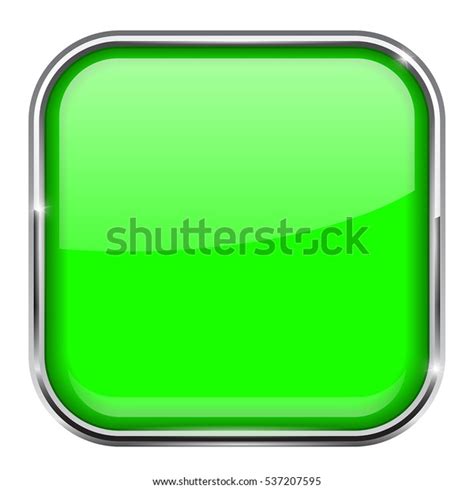 Green Square Button Shiny 3d Icon Stock Vector Royalty Free 537207595