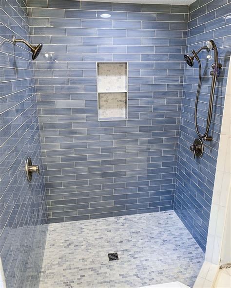 Step Into The Refreshing Shower Oasis Below—the Glistening Blue