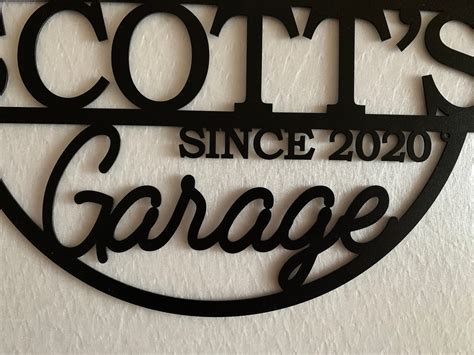 Personalized Metal Name Garage Sign Custom Plaque Wall Art Etsy