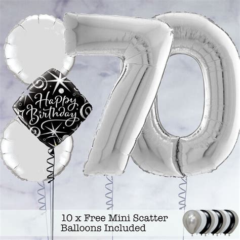 70th Birthday Silver Foil Balloon Package Only £3999