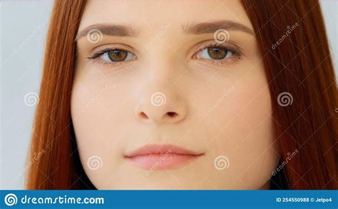 Close Up Sad Unhappy Woman Face Young Girl Redhead Caucasian Girl Teen