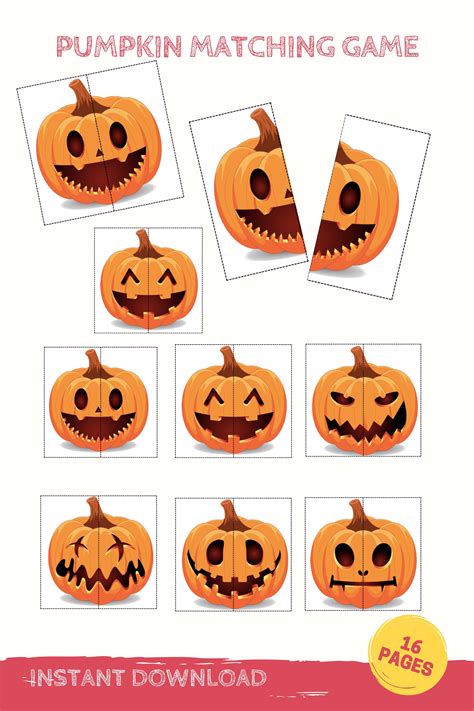 Wonderful Pumpkin Matching Game Printable Handwriting Practice Sheets Ks2