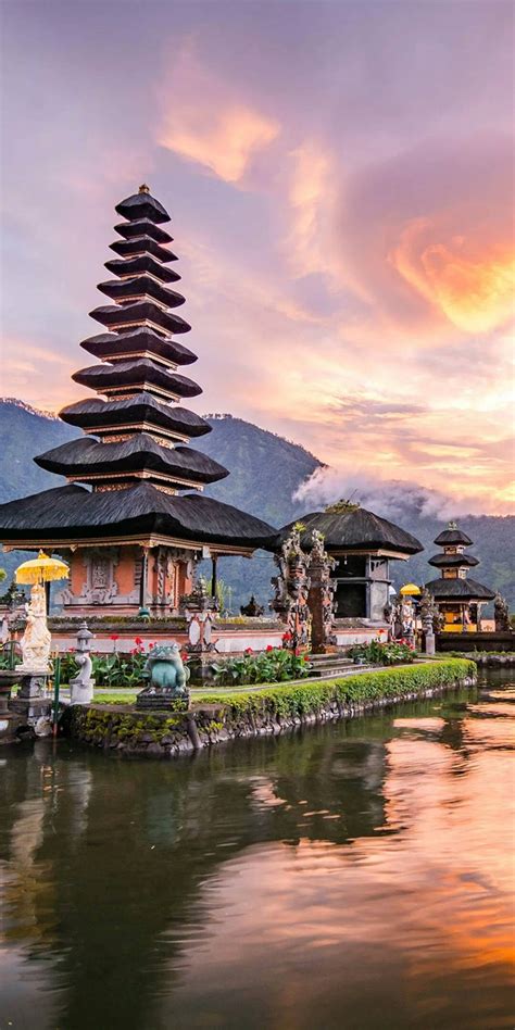 Download Sunset Scenery Temple Bali Indonesia Wallpaper