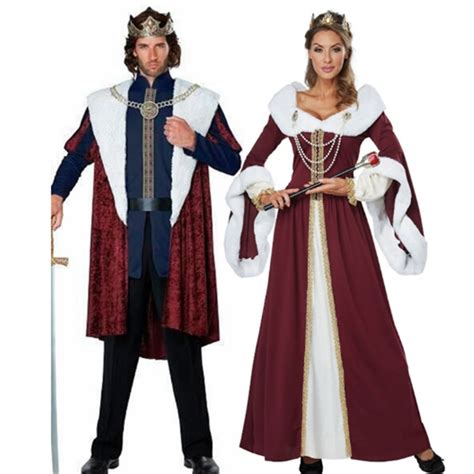 Luxurious Halloween Royal Retro Couple Costumes European Court King Queen Cosplay Clothing