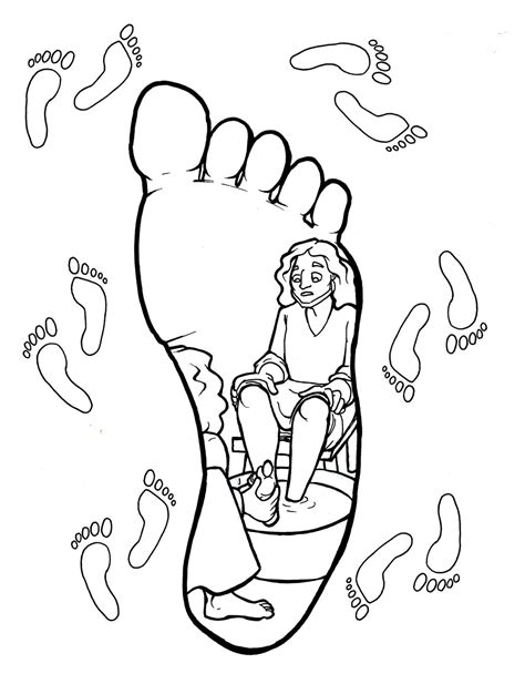 Jesus Washes Disciples Feet Coloring Page Coloring Home