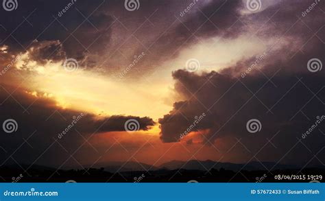 Stormy Summer Sunset Stock Image Image Of Sunset Summer 57672433