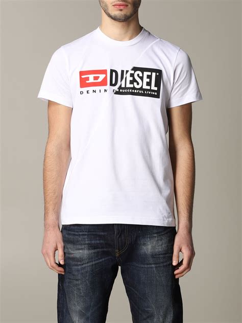 Diesel Outlet T Shirt For Man White Diesel T Shirt 00sdp1 0091a
