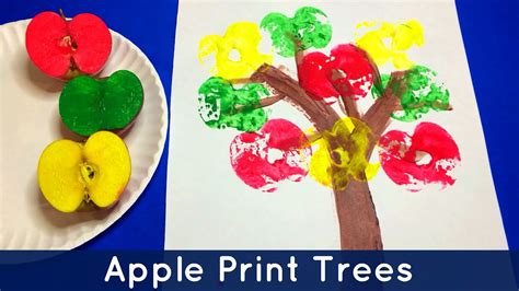 Apple Print Trees Preschool And Kindergarten Art Project