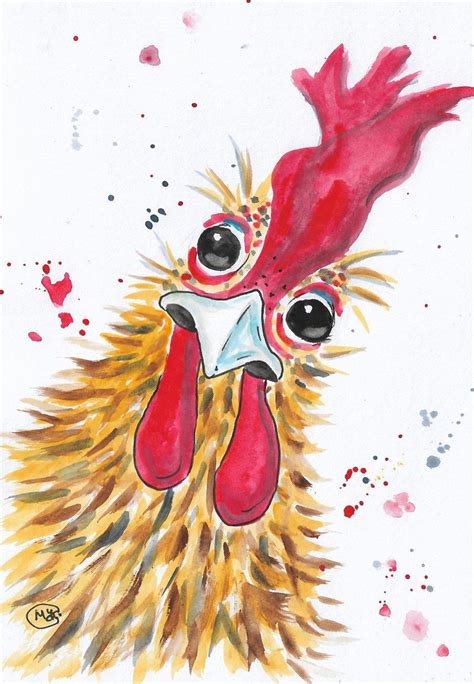 Chicken Original Artwork Of Chicken Rooster 2020 Mixed Media