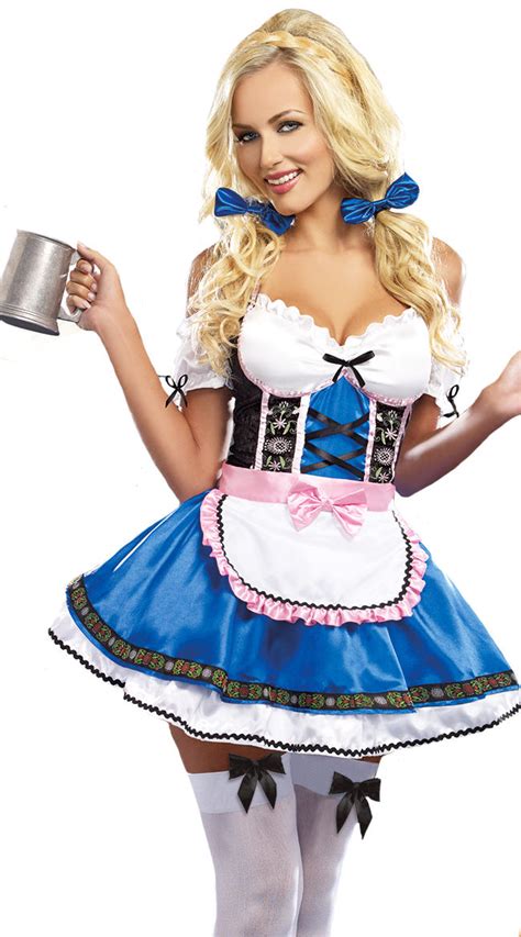 Sexy Womens German Oktoberfest Beer Maid Dirndl Wench Fancy Dress